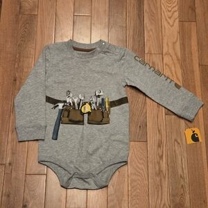 NWT Carhartt Baby Gray Toolbelt Onesie Size 24M